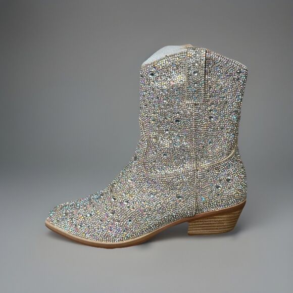 Madden Girl Shoes - Madden Girl Rhinestone Western Ankle Boots – Size 6 – Sparkly Cowgirl Booties